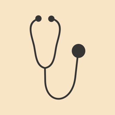Düz siyah ve beyaz mobil uygulama stetoskop