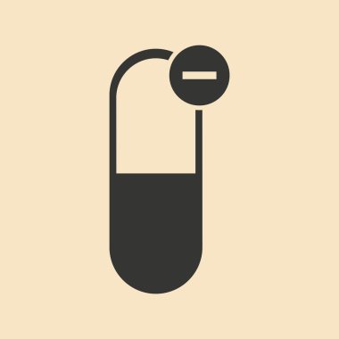 Düz siyah ve beyaz mobil uygulama tıbbi hap