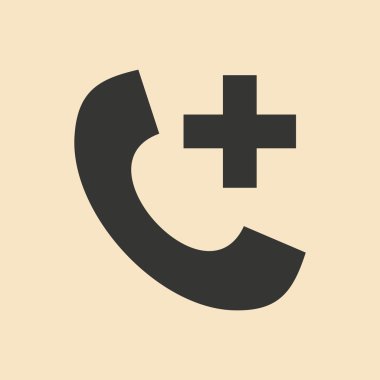 Düz siyah ve beyaz mobil uygulama içinde acil yardım hattı