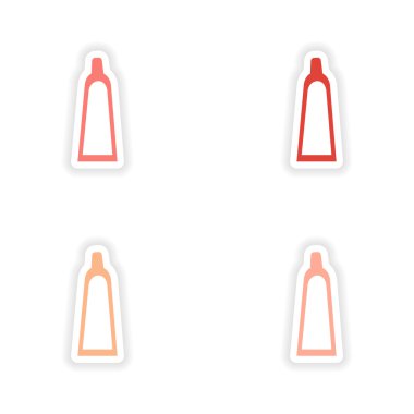 Kağıt diş macunu üzerinde derleme gerçekçi etiket tasarımı