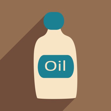 Düz gölge simgesi ve mobil uygulama petrol şişe ile