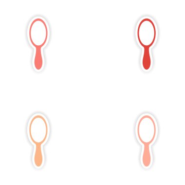 derleme gerçekçi etiket tasarım kağıt ayna kadın