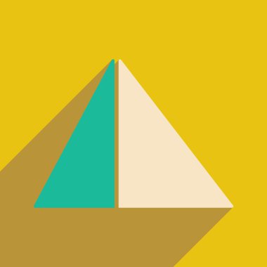 Düz gölge simgesi ve mobil uygulama ile Mısır piramitleri