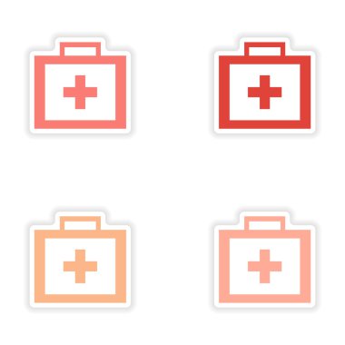 progettazione di assiemi autoadesivo realistici su carta medicina toracica