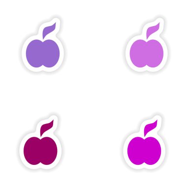 derleme gerçekçi etiket tasarım kağıt elma