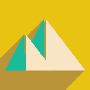 Düz gölge simgesi ve mobil uygulama ile Mısır piramitleri