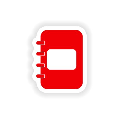 simgesi etiket gerçekçi tasarım üstünde kağıt defter