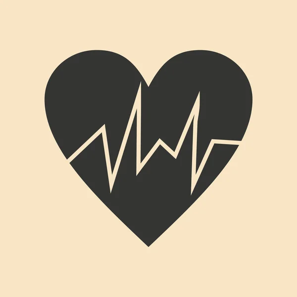 Plana em preto e branco aplicativo móvel logotipo cardiologia — Vetor de Stock