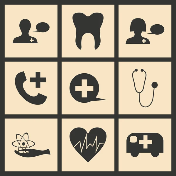 Επίπεδη με σκιά έννοια και κινητή εφαρμογή ιατρική λογότυπο — Διανυσματικό Αρχείο