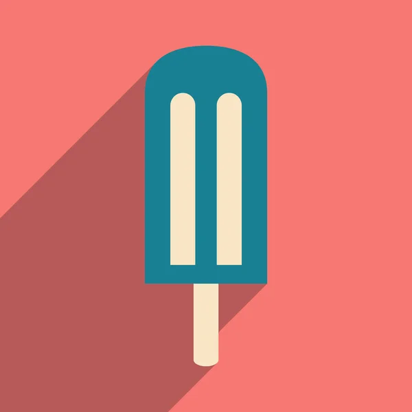 Plat avec icône d'ombre et application mobile glace lolly — Image vectorielle