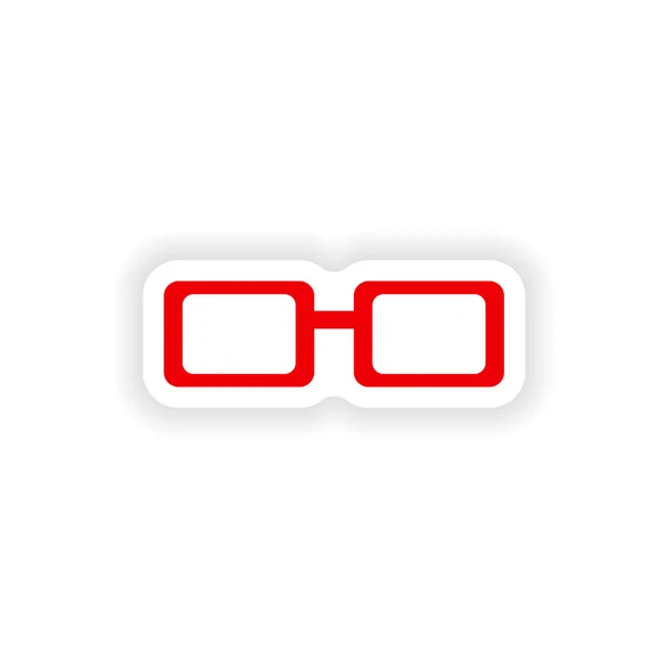 Icono pegatina diseño realista en gafas de papel — Archivo Imágenes Vectoriales