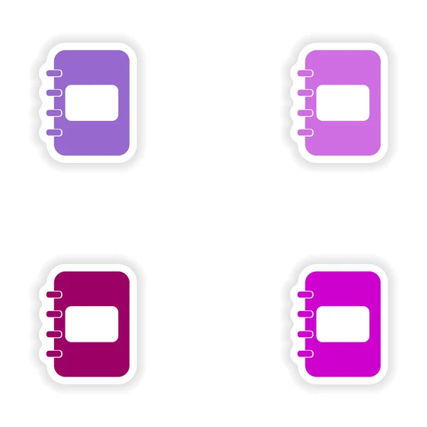 Församlingen realistiska klistermärke design på anteckningsblock — Stock vektor