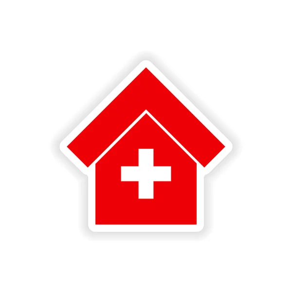 Icon sticker realistic design on paper hospital — Stock Vector