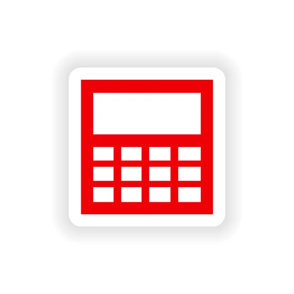 Icon sticker realistic design on paper calculator — Stock Vector