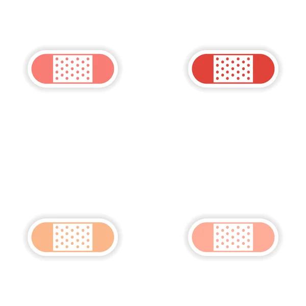 Сборка реалистичной наклейки на бумаге — стоковый вектор