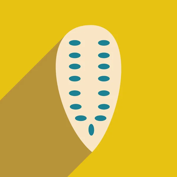 Plano com ícone de sombra e aplicação móvel sementes de abóbora — Vetor de Stock