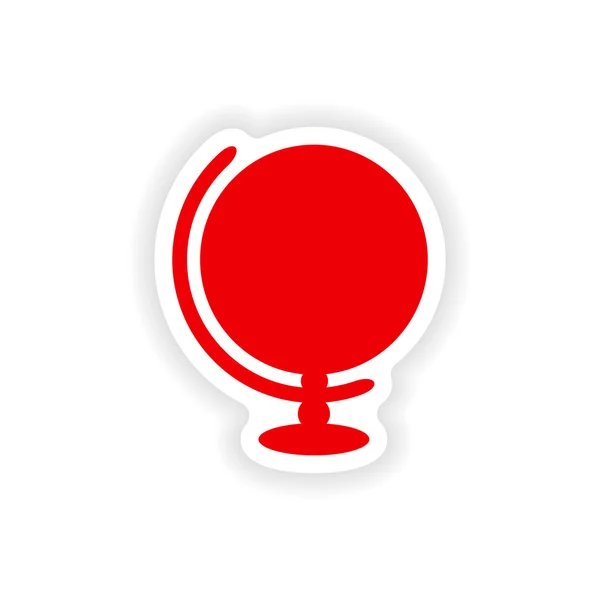 Icono pegatina diseño realista en globo de papel — Vector de stock