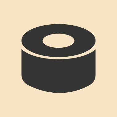 Düz gölge simgesi ve mobil uygulama suşi ile