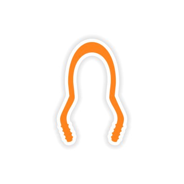 simgesi etiket gerçekçi tasarım üzerinde kağıt nargile maşası