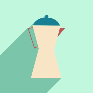 düz gölge simgesi ve mobil uygulama kahve makinesi ile