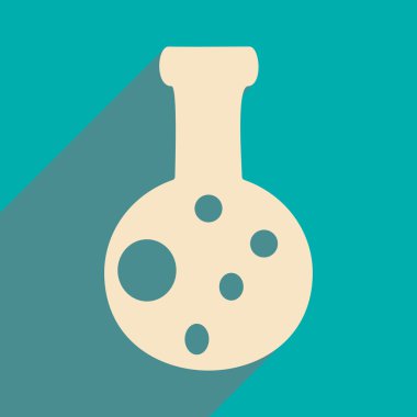 Düz gölge simgesi ve mobil applacation şişe ile