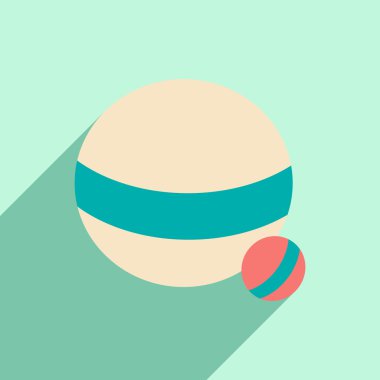 düz gölge simgesi ve mobil uygulama topu köpek ile