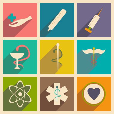 Düz gölge kavramı ve mobil uygulama eczane sembolü ile