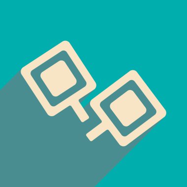 Düz gölge simgesi ve mobil applacation kol düğmesi