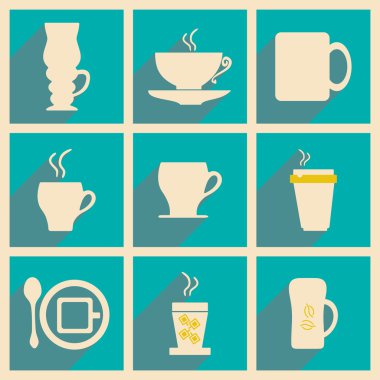 düz gölge kavramı ve mobil uygulama kahve molası