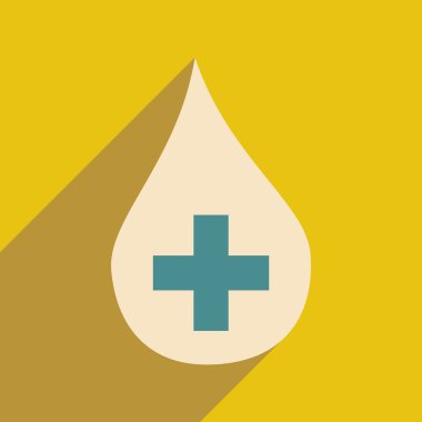 Alt gölge ile düz simgesi ve mobil uygulama yardım