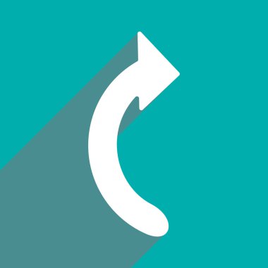 Plat met schaduw pictogram pijl en mobiele applacation