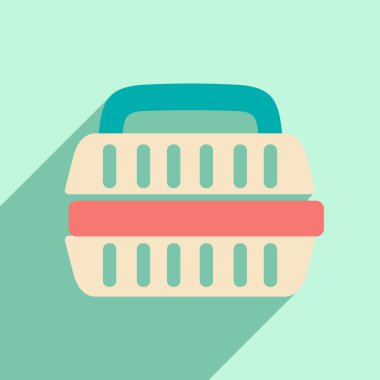 düz gölge simgesi ve hayvan taşıma için mobil uygulama konteyner ile