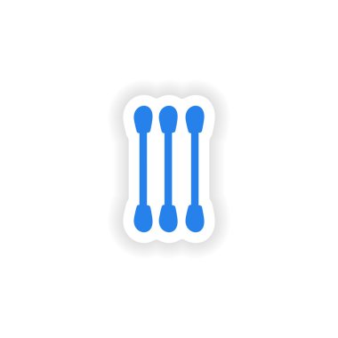 simgesi etiket gerçekçi tasarım kağıt kulak sopa üzerinde