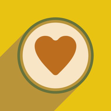 Düz gölge simgesi ve mobil uygulama Kardiyoloji