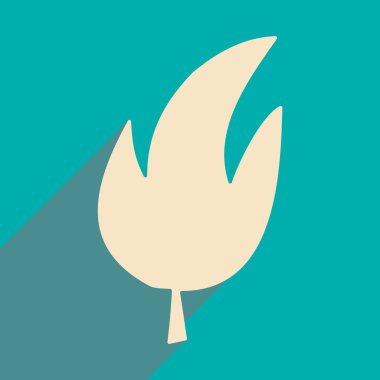 Düz gölge simgesi ve telefon applacation ile ağaç yaprak 