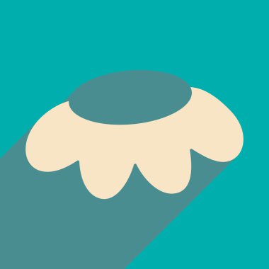 Düz gölge simgesi ve mobil applacation çiçek papatya ile