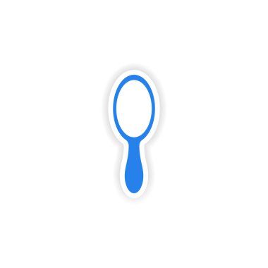 Kağıt ayna üzerinde simgesi etiket gerçekçi tasarım