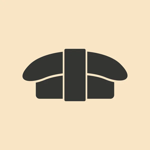 Appartamento con icona ombra e sushi applicazione mobile — Vettoriale Stock