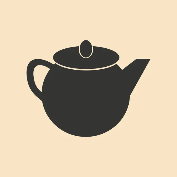 Piso con icono de sombra y aplicación móvil té japonés — Vector de stock