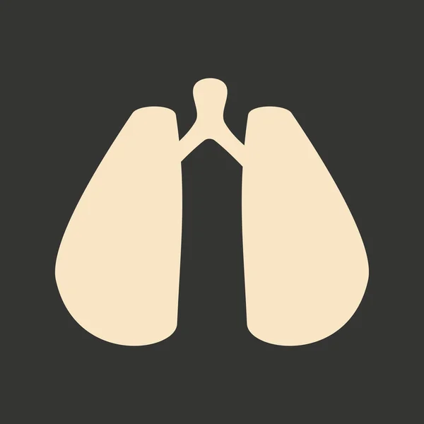 Plano en blanco y negro aplicación móvil pulmones — Vector de stock