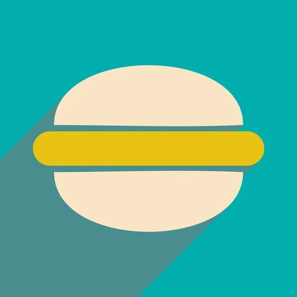 Flat with shadow icon and mobile applacation hamburger — Stock Vector