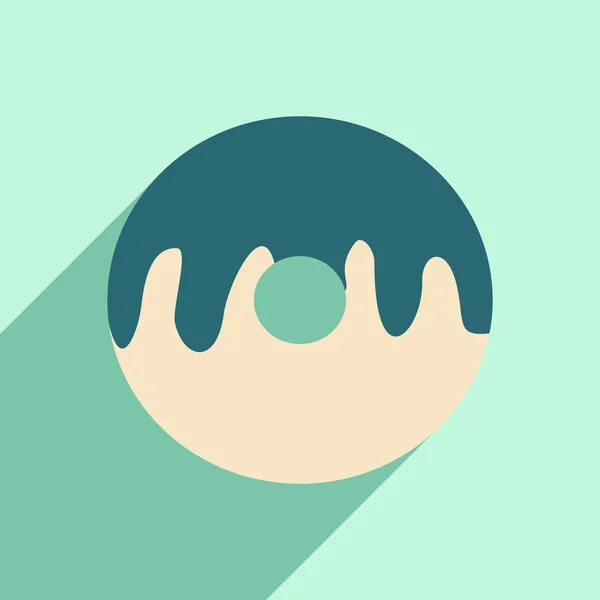 Plano com ícone de sombra e donut aplicativo móvel — Vetor de Stock
