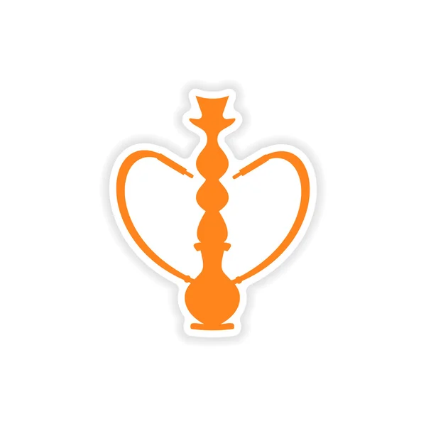 icon sticker realistic design on paper hookah shisha