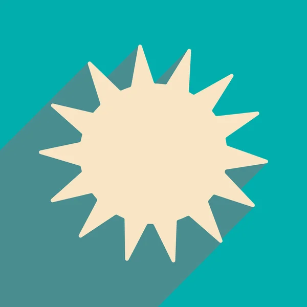 Plano com ícone de sombra e sol applacation móvel — Vetor de Stock