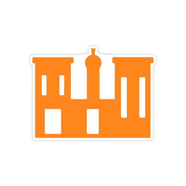 Icon sticker realistic design on paper palace Egypt — Stock Illustration Icon sticker realistic design on paper palace Egypt Vector Graphics