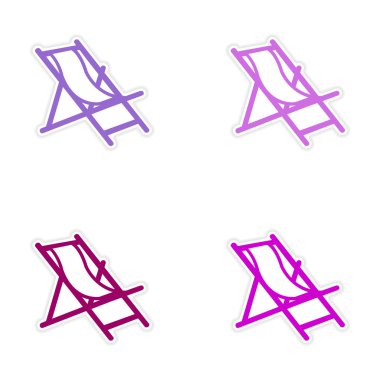 derleme gerçekçi etiket tasarım kağıt şezlong üzerinde