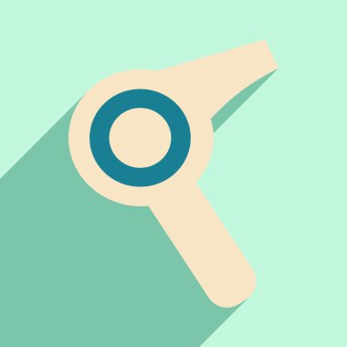 Düz gölge simgesi ve mobil uygulama saç kurutma makinesi ile