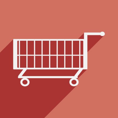 Düz gölge simgesi ve mobil uygulama arabası ile