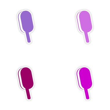 derleme gerçekçi etiket tasarım kağıt dondurma Stick