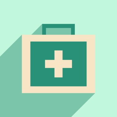 düz gölge simgesi ve mobil uygulama ecza